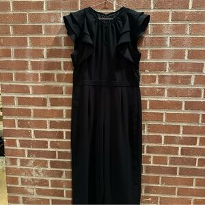 J. Crew Jumpsuit Black Ruffle Size‎ 12 Keyhole